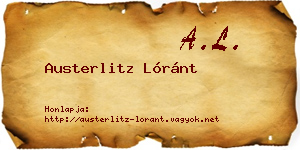 Austerlitz Lóránt névjegykártya