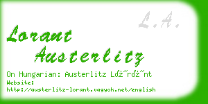 lorant austerlitz business card